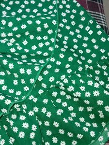 Green Floral Ruffle Mini Skirt