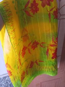 Floral Print Chiffon Saree