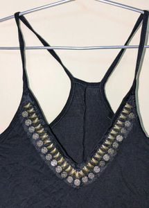 Studded Black Tank Top