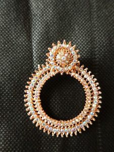 Rose Gold Rhinestone Circle Earrings