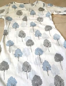 White Printed Kurta