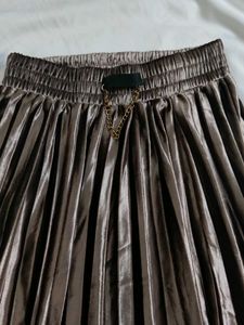 Shiny Pleated Skirt