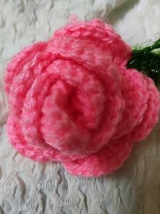 Crochet Rose Keychain
