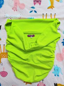 UPTOWNIE Neon Green Ruched Top