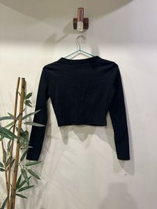 Black Cardigan Crop Top