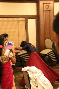 Maroon and Navy Blue Heavy Flared Lehenga.
