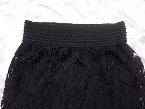 Black Lace Detail Mini Skirt