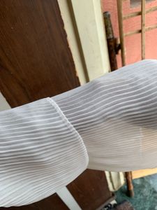 White Ruffle Sleeve Blouse