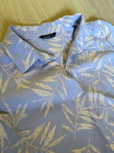 Leaf Print Button-Down Shirt