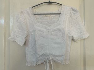 White Eyelet Crop Top