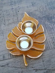 Leaf Design Kumkum roli plate for Sankranti