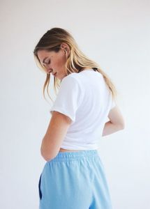 H&amp;m Light Blue Linen Joggers