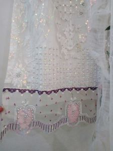 beautiful pakistani Kurta Set with ruffled dupatta