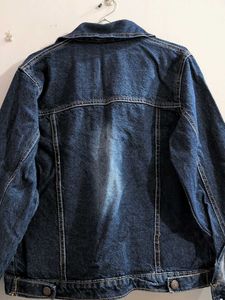 &#39;Oversized Vintage Dark-Wash Denim Jacket&#39;