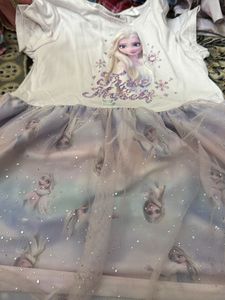 Set Of 2 Girls&#39; White And Pink Elsa Floral Dress