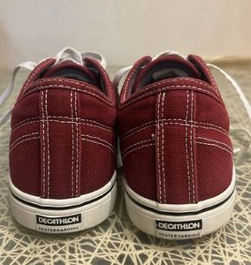 Decathlon Maroon Skateboarding Lace Up Sneakers