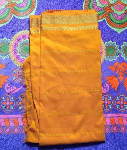 Golden Yellow Saree Fabric