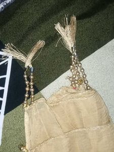 Golden Dupatta Of Net In Very Good Situation