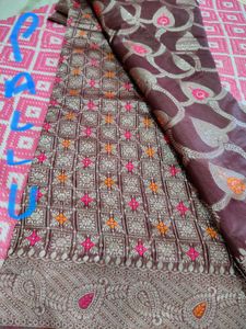 Elegant Silk Saree(Chocolate Colour)