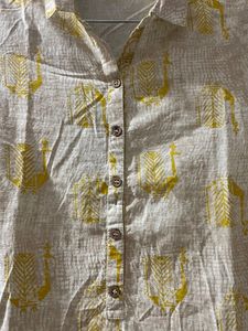 Rangriti Pure Cotton Kurta With Collar And Pocket