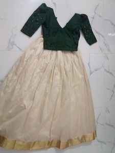 Dark Green Traditional Skirt And Top