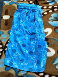 Boys Blue Printed Shorts