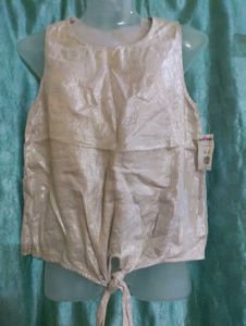 Shimmery Tie-Front Tank