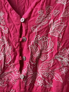 Pink Embroidered Dress/kurta