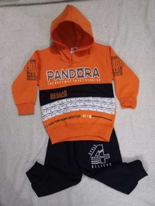 ❗ FREE DELIVERY❗New Woollen Boys Orange Hoodie Set