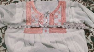 White Embroidered Tunic Top