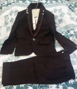 Kids Wine Colour Three Piece Suit