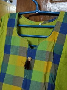 Green Plaid Kurta