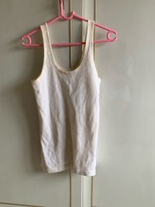 White Ribbed Tank Top