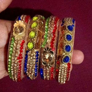 Set of 4 Rhinestone Bangles