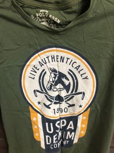 Men Olive Green Printed T-shirt