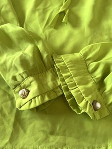 Lime Green Ruffle Blouse