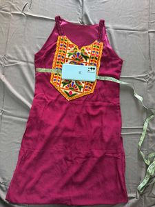 festive burgandy sleeveless kurta