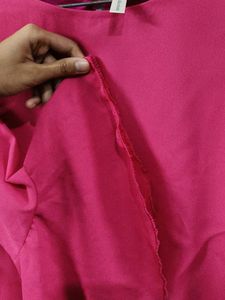 Bright Pink Flared Sleeve Crop Top..Slight Defect