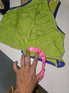 Elegant Lime Green Saree With Stiched Blouse