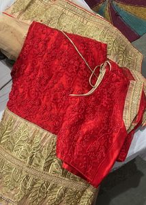 Red And Golden Lehenga Choli
