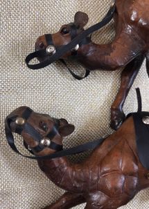 Vintage Leather Camel  Figurines