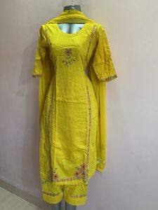 Yellow Patiala Embroidered Set