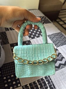 Mini Croc-Embossed Top Handle Bag