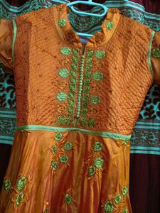 Orange Anarkali Dress