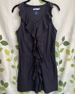 Adidas Ruffled Dress With Functional Zip Detail