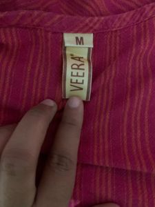 Pink Colour Embroidered Kurta