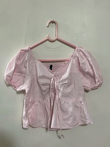 Cute Pink Puff Sleeve Top | New, Unused
