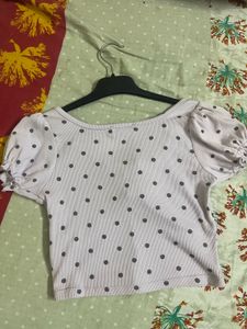 Zara Polka Dot Crop Top