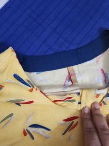 Printed Yellow Kurta