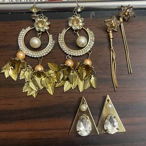 Vintage Gold Tone Earring Bundle
